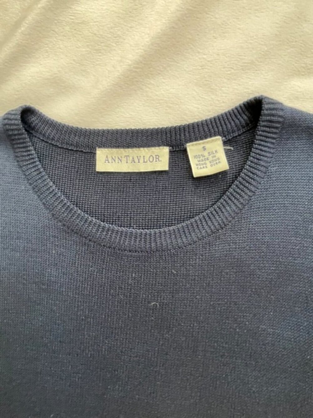 Ann Taylor Cardigan and Tank Sweater Set Women's 100% Silk Navy Blue, Size S - Picture 7 of 11